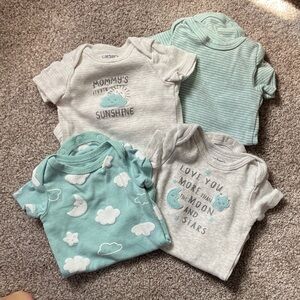 Carter's Gray and Teal Bodysuits Set